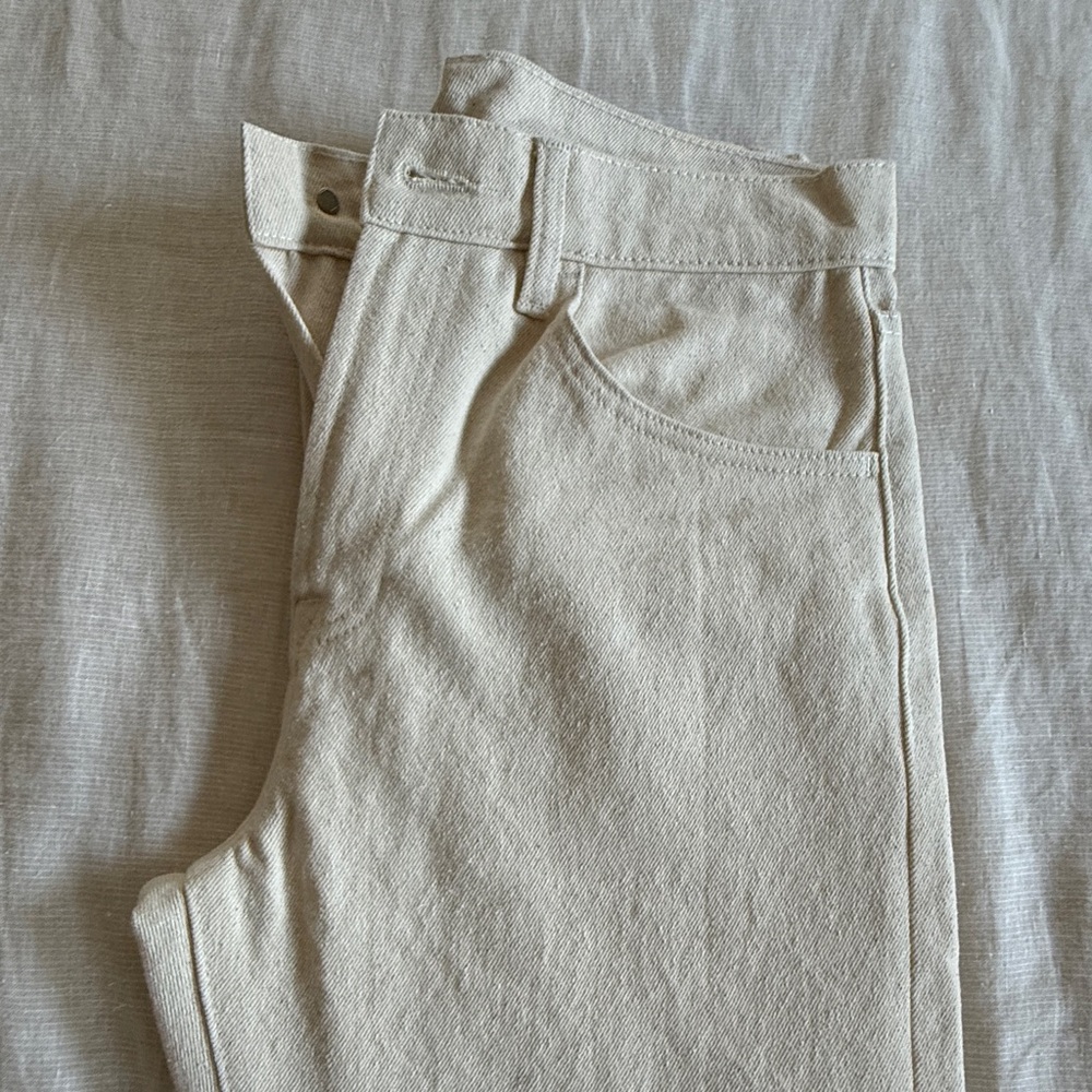 Men's Cream Straight Jeans - Picture 5 of 6